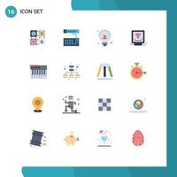 16 Universal Flat Color Signs Symbols of keyboard plumbing sound plumber detector Editable Pack of Creative Vector Design Elements