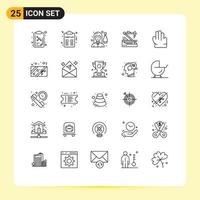 Pack of 25 Modern Lines Signs and Symbols for Web Print Media such as grab robot female medicine future Editable Vector Design Elements