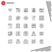 25 Creative Icons Modern Signs and Symbols of calendar candles heart candle umbrella Editable Vector Design Elements