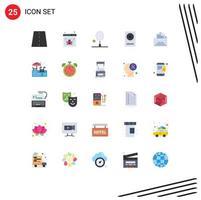 Pictogram Set of 25 Simple Flat Colors of electronics devices web console tennis Editable Vector Design Elements