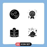 Set of 4 Modern UI Icons Symbols Signs for share content day saint digital Editable Vector Design Elements