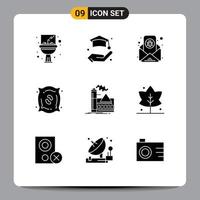 Set of 9 Modern UI Icons Symbols Signs for air pollution email seeds fertilizer Editable Vector Design Elements