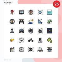 Universal Icon Symbols Group of 25 Modern Filled line Flat Colors of end secure award data cloud Editable Vector Design Elements