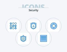 seguridad azul icono paquete 5 5 icono diseño. objetivo. enfocar. seguro. punto de mira seguridad vector