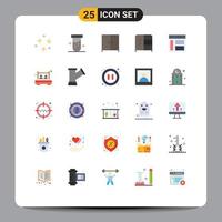 25 Creative Icons Modern Signs and Symbols of bedroom user furniture sidebar interface Editable Vector Design Elements