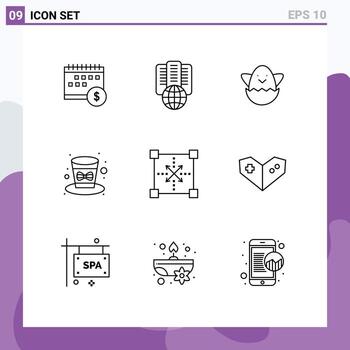 valores vector icono paquete de 9 9 línea señales y símbolos para codificación sombrero apoderado festival primavera editable vector diseño elementos