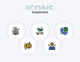 Investment Line Filled Icon Pack 5 Icon Design. view. dollar. jar. growth. investment vector