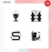 4 Universal Solid Glyphs Set for Web and Mobile Applications award arrows prize farming indicator Editable Vector Design Elements