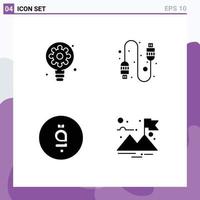 Pack of Modern Solid Glyphs Signs and Symbols for Web Print Media such as creative afghanistan gear usb finish Editable Vector Design Elements