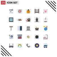 Universal Icon Symbols Group of 25 Modern Flat Colors of baby child target bed inbox Editable Vector Design Elements