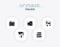 Fine Arts Glyph Icon Pack 5 Icon Design. music. shapes. tv. geometrical. paint vector