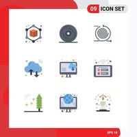 Pack of 9 creative Flat Colors of cloud iot cycles internet of things cloud Editable Vector Design Elements