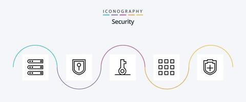 Security Line 5 Icon Pack Including plus. number. lock. lock. code vector