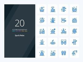 20 Spa And Relax Blue Color icon for presentation vector