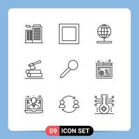 9 Creative Icons Modern Signs and Symbols of web control marker world pin wood Editable Vector Design Elements