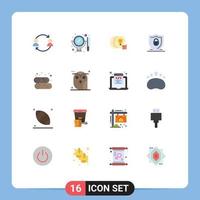 User Interface Pack of 16 Basic Flat Colors of cabin lock set shield staff Editable Pack of Creative Vector Design Elements