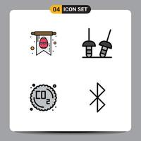 4 Creative Icons Modern Signs and Symbols of card waste fencing co connection Editable Vector Design Elements