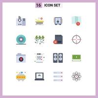 Set of 16 Modern UI Icons Symbols Signs for basic map hospital alert safe Editable Pack of Creative Vector Design Elements