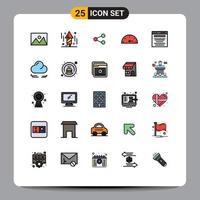 25 Creative Icons Modern Signs and Symbols of business speed rocket performance sharing Editable Vector Design Elements