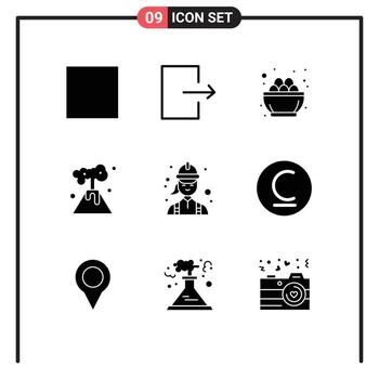 9 9 usuario interfaz sólido glifo paquete de moderno señales y símbolos de técnico ingeniero huevo electricista contaminación editable vector diseño elementos
