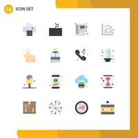 Set of 16 Commercial Flat Colors pack for hand click notepad trends diagram Editable Pack of Creative Vector Design Elements