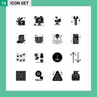 dieciséis creativo íconos moderno señales y símbolos de compartir código planta tornillo bricolaje editable vector diseño elementos