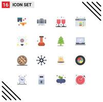 Modern Set of 16 Flat Colors and symbols such as idea web technology optimize analysis Editable Pack of Creative Vector Design Elements