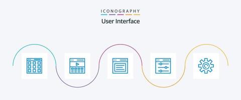 User Interface Blue 5 Icon Pack Including settings. communication. interface. user. interface vector