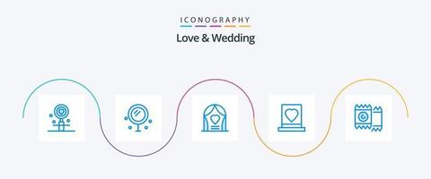 Love And Wedding Blue 5 Icon Pack Including love. groom. wedding. love vector