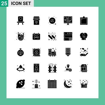25 universal sólido glifos conjunto para web y móvil aplicaciones mueble programación flechas desarrollo codificación editable vector diseño elementos
