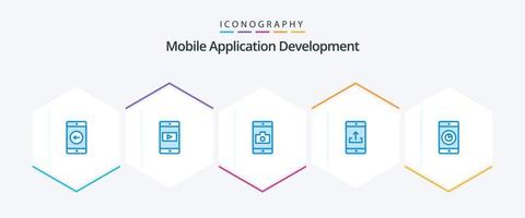 Mobile Application Development 25 Blue icon pack including application. smartphone. application. mobile application. application vector