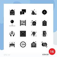 Stock Vector Icon Pack of 16 Line Signs and Symbols for multimedia media sauna pin management Editable Vector Design Elements