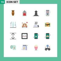 Universal Icon Symbols Group of 16 Modern Flat Colors of disease remote environment control figure Editable Pack of Creative Vector Design Elements