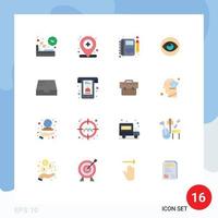 Group of 16 Modern Flat Colors Set for reality eye medical vision notebook Editable Pack of Creative Vector Design Elements