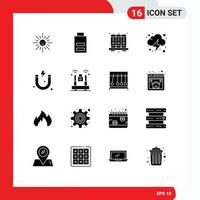 16 Creative Icons Modern Signs and Symbols of magnet cloud agenda power electricity Editable Vector Design Elements