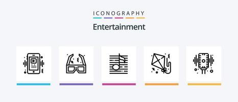 Entertainment Line 5 Icon Pack Including birthday. package. image. box. cinema. Creative Icons Design vector