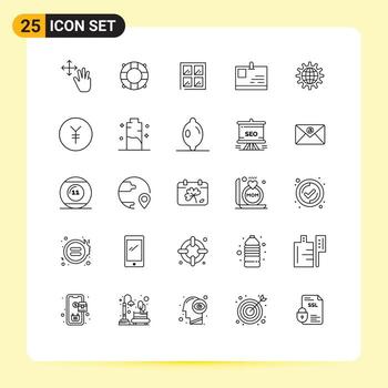 moderno conjunto de 25 líneas y símbolos tal como desarrollo negocio construcción global identidad editable vector diseño elementos