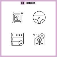 4 Universal Filledline Flat Colors Set for Web and Mobile Applications arrow server signs wheel dvd Editable Vector Design Elements