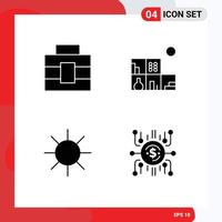 Solid Glyph Pack of Universal Symbols of briefcase crowdfund home circle crowdsale Editable Vector Design Elements