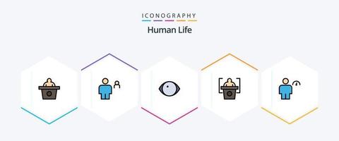 Human 25 FilledLine icon pack including human. avatar. eye. speech. education vector