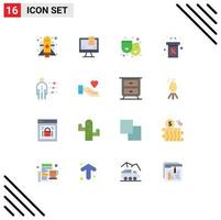 Modern Set of 16 Flat Colors and symbols such as job abilities theatre cancer day presentation Editable Pack of Creative Vector Design Elements