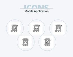 Mobile Application Line Icon Pack 5 Icon Design. camera. mobile. app. game. app vector