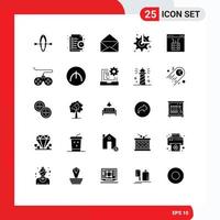 Universal Icon Symbols Group of 25 Modern Solid Glyphs of cloud configuration message break cog Editable Vector Design Elements