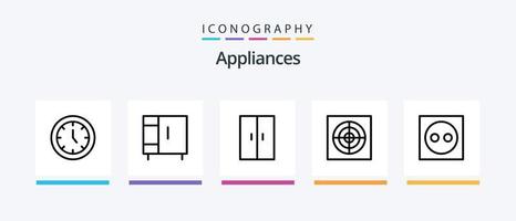 Appliances Line 5 Icon Pack Including home. stove. appliances. kitchen. photo. Creative Icons Design vector