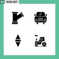 User Interface Pack of 4 Basic Solid Glyphs of pipe money water ethereum tractor Editable Vector Design Elements