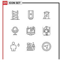 9 Thematic Vector Outlines and Editable Symbols of screen fashion one mirror energy Editable Vector Design Elements