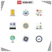 Universal Icon Symbols Group of 9 Modern Flat Colors of dvd key day knowledge book Editable Vector Design Elements