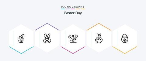 Easter 25 Line icon pack including easter egg. decoration. decoration. easter. egg vector