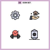 Set of 4 Modern UI Icons Symbols Signs for basic dumb wheel construction candy Editable Vector Design Elements