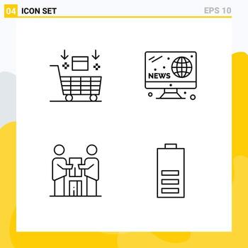 4 Line concept for Websites Mobile and Apps ai business shopping hobby partners Editable Vector Design Elements